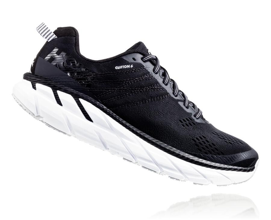 Hoka One One Bezecke Topanky Damske Čierne/Biele - Clifton 6 - 85194-SUEB